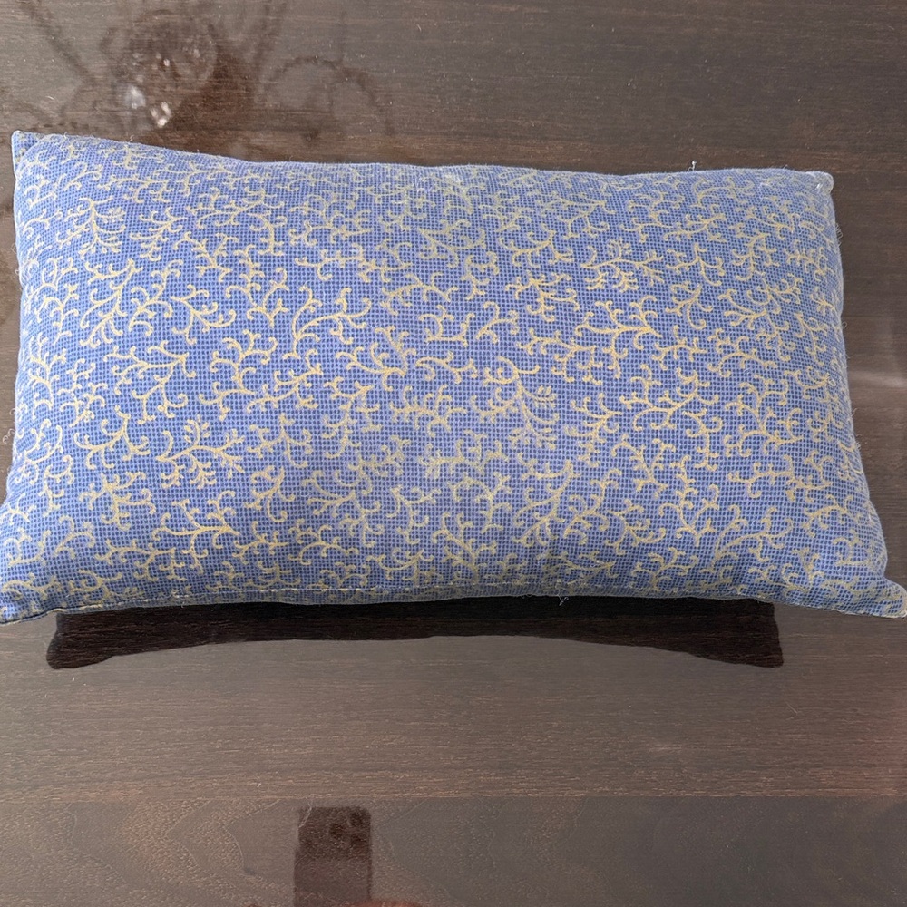 Blue and Gold Patterned Pillow